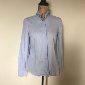 EUC Elle Rhinestone Chambray Button Down